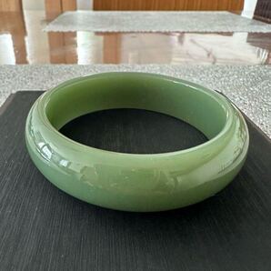 G-195 翡翠 バングル 和田玉 開運お守り 内径58mm