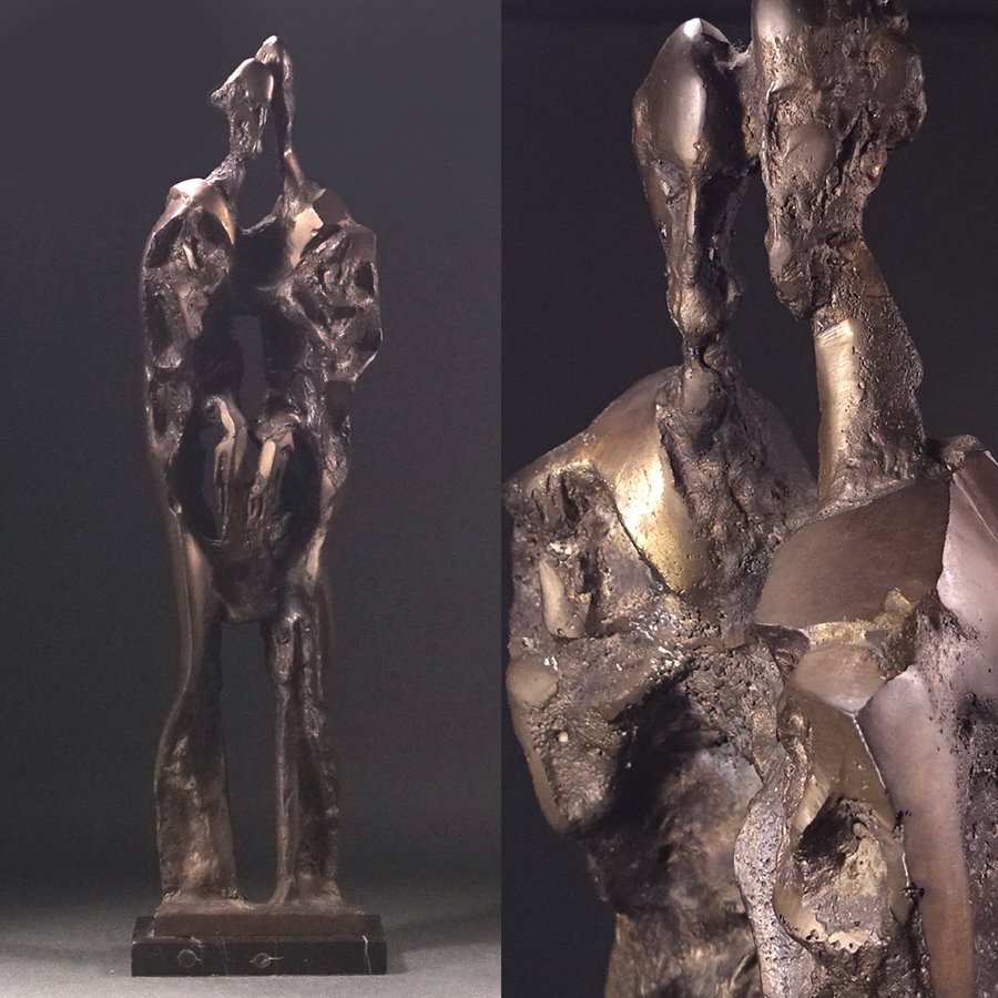 PL151. 彫刻家【後藤清一】ブロンズ像 仏 座像 高さ36cm / 置物