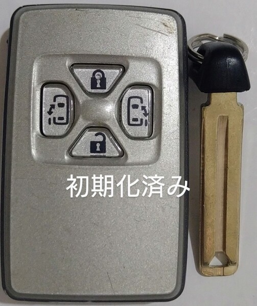 初期化済トヨタ純正スマートキー4ボタンエスティマ ヴェルファイアヴォクシーアルファード基盤271451-6230ノーカットキー・新品電池付き34