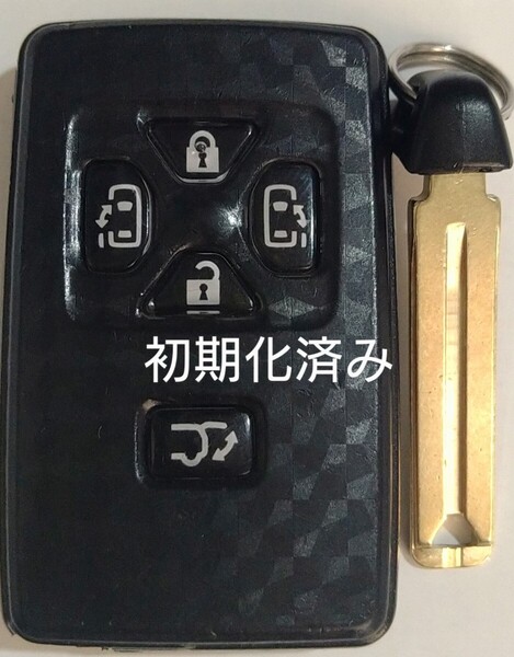 初期化済トヨタ純正スマートキー5ボタンアルファード 基盤番号271451−6221ノーカットキー付き新品電池サービス⑤
