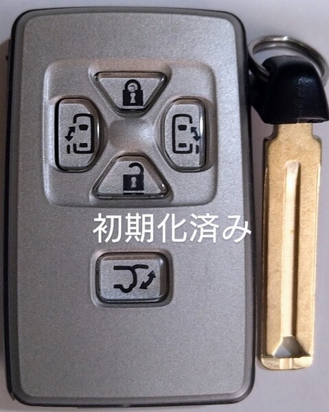 初期化済トヨタ純正スマートキー5ボタンエスティマ50 アルファード ヴェルファイア 基盤番号271451−6221ノーカットキー付き新品電池付き25