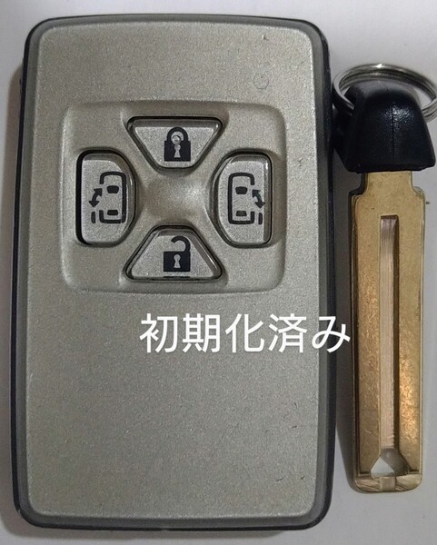 初期化済トヨタ純正スマートキー4ボタンエスティマ ヴェルファイアヴォクシーアルファード基盤271451-6230ノーカットキー・新品電池付き37