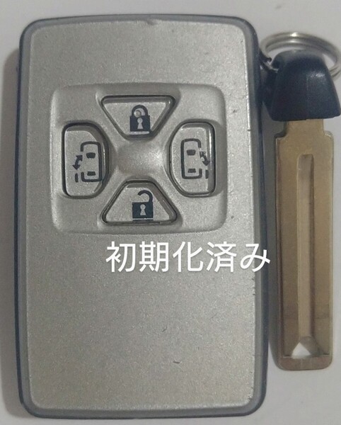 初期化済トヨタ純正スマートキー4ボタンエスティマヴェルファイア ヴォクシーアルファード基盤271451-0500ノーカットキー・新品電池付き21