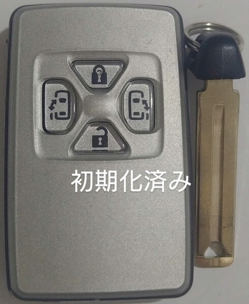 初期化済トヨタ純正スマートキー4ボタンエスティマヴェルファイア ヴォクシーアルファード基盤271451-0500ノーカットキー・新品電池付き⑮