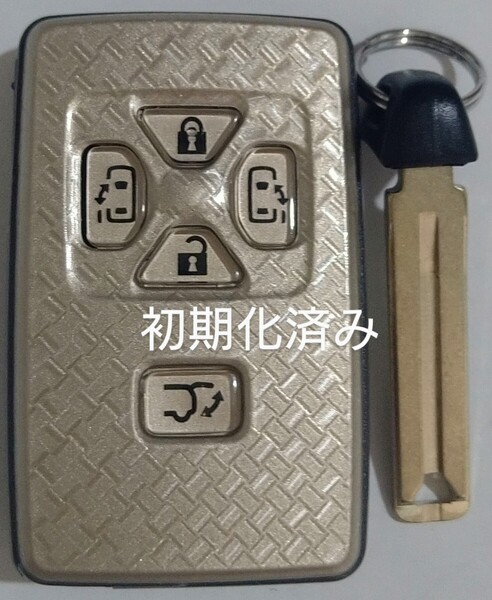 初期化済トヨタ純正スマートキー5ボタンヴェルファイア 基盤番号271451−6221ノーカットキー付き新品電池サービス⑤