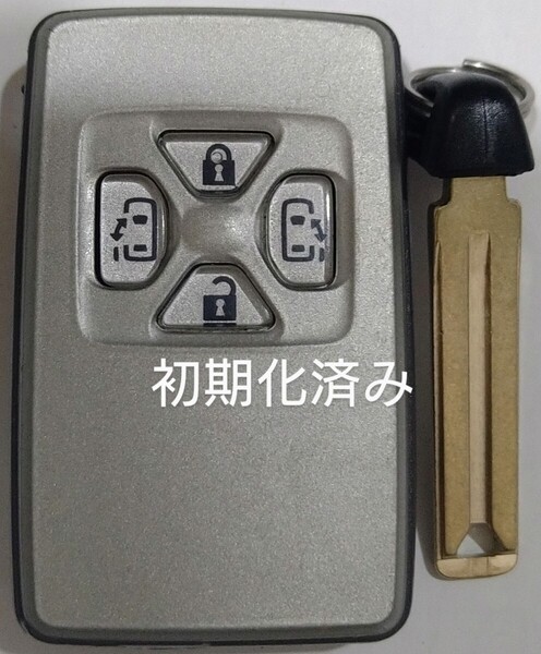 初期化済トヨタ純正スマートキー4ボタンエスティマ ヴェルファイアヴォクシーアルファード基盤271451-6230ノーカットキー・新品電池付き38