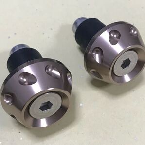 Rainy バイクバーエンド バーエンドキャップ チタン (取付部品付/カラー/ラバー・六角レンチ付) 全素材ハンドル対応