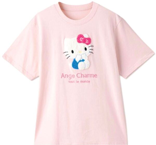 新品 キティちゃん 辻希美 コラボ 半袖Tシャツ ピンク色 Mサイズ AngeCharme tout le monde カットソー サンリオ Hello kitty