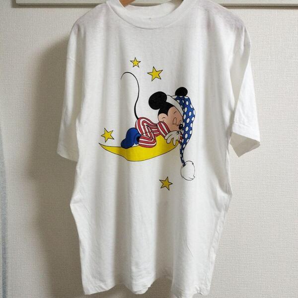 激レア海外購入ミッキーマウスTシャツLサイズヴィンテージ80年代スター星ムーン月