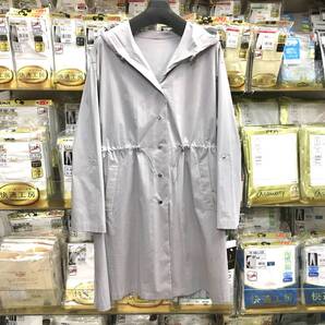 【新品】バックプリーツ コート 婦人 Mサイズ 春夏 薄手 送料無料 手洗いOK レディース フードえり 綿ナイロン スプリングコート 激安