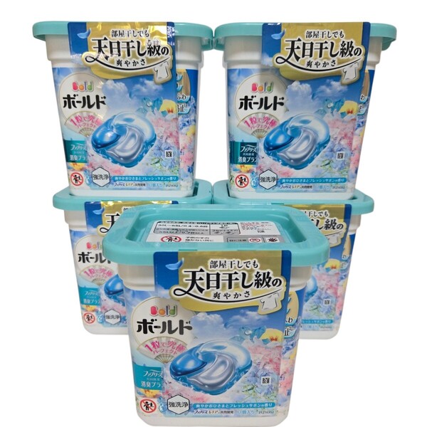 P&G ボールド 洗濯洗剤 フレッシュサボンの香り 本体 11個入り×5 (55個) すすぎ1回 ファブリーズレノアと共同開発消臭プラス