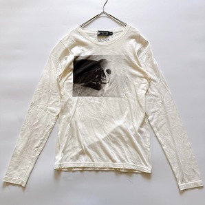 y2k 00s Hysteric Glamour ヒステリックグラマー アンディーウォーホル スカル ドクロ プリント 長袖カットソー ロンT ホワイト S 木村拓哉