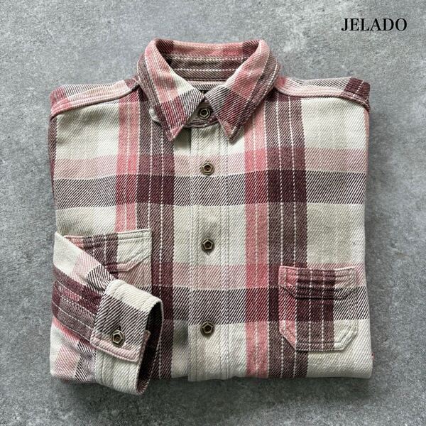 【JELADO】ジェラード フランネルワークシャツ ネルシャツ 長袖シャツ ガチャポケット チンスト コットンツイル ボタンダウンシャツ (15)
