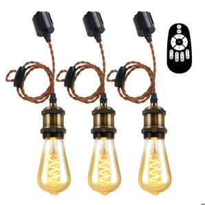 【レトロでおしゃれなペンダントライト】 3個セット 配線ダクトレール用 LED アンティーク 照明 レトロ エジソン電球玄関 屋内