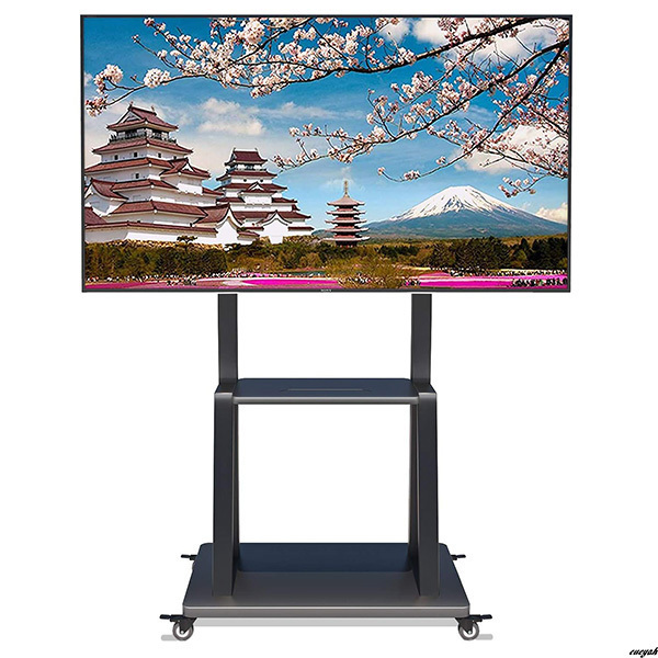 【場所を取らないシンプルなデザインで、すっきりとした見た目】移動式テレビスタンド 32~100インチ対応 耐荷重80kg 自立式