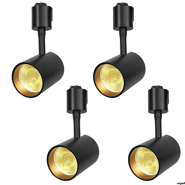 【取付簡単なライティングレール用スポットライト 】 4個セット ブラック 照明器具 LED 省エネ 高輝度 角度調整