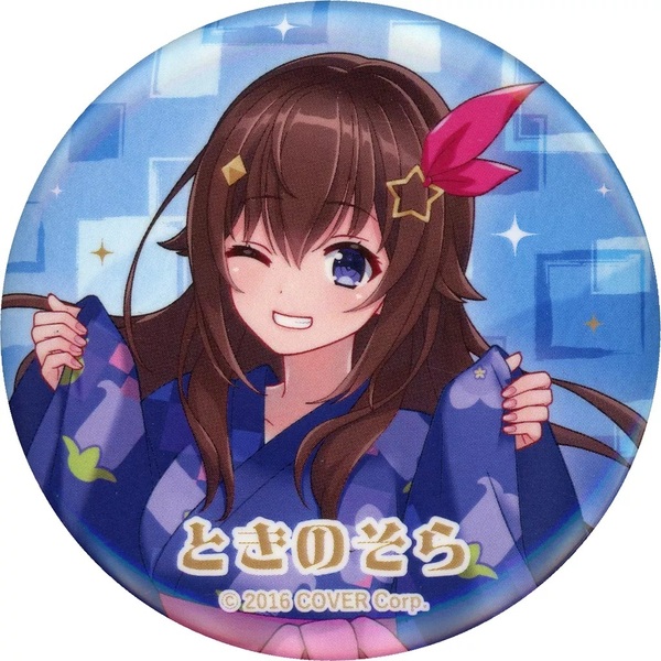 ホロライブ×極楽湯・RAKU SPAコラボ第五弾 フロライフ トレーディング缶バッジ 等身ver. ときのそら 浴衣ver.