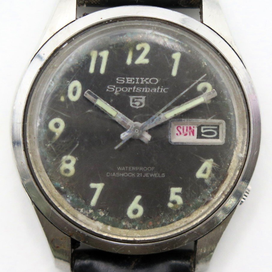 Seiko Sportmatic 5 6619-8150 Vintage Day Date Silver 21j