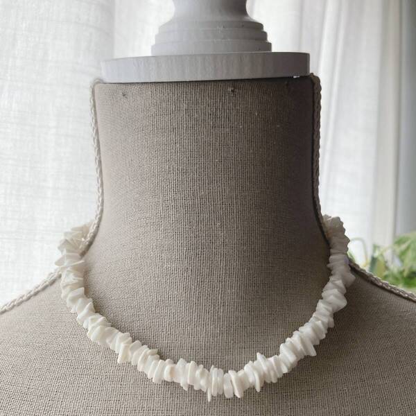 ネックレス ショート サーフジュエリー プカシェル ビーチジュエリー ホワイト シンプル美品 ☆Vintage jewelry accessories R0368