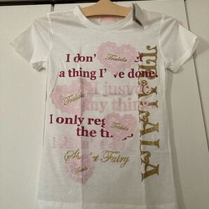 【未使用タグ付】TRALALAトゥララTシャツ 白×ピンク×ゴールド