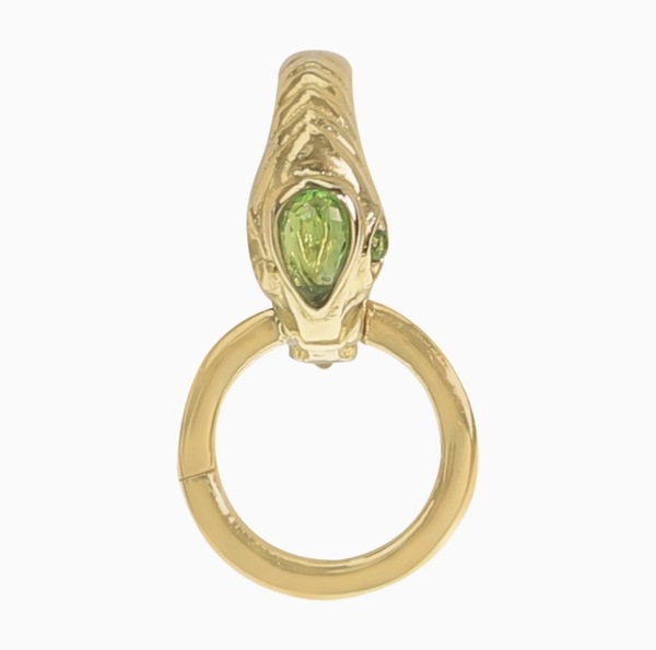 K18YG ツァボライト バチカン ダブルオープニング ロック付き開口 ペンダントトップ 18K YG イエローゴールド ネックレスチャーム コネクタ