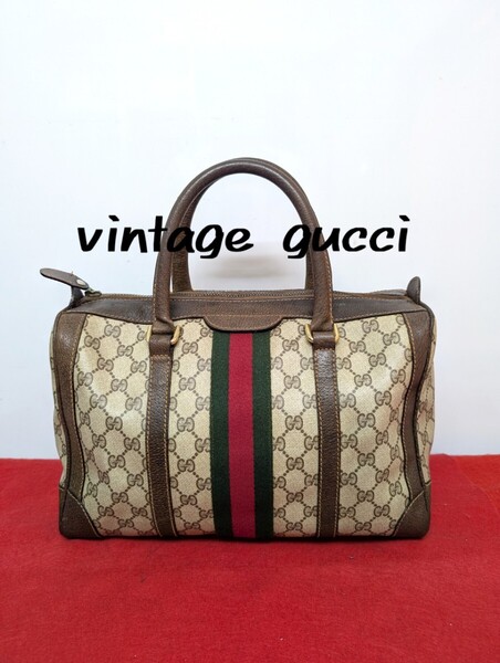 美品 極希少!Gucci シェリーライン ボストンバッグ ハンドバッグ 廃盤