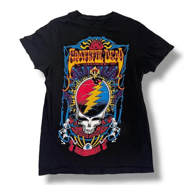 グレイトフルデッド リキッドブルー スカル Tシャツ 古着 レディース ロックT