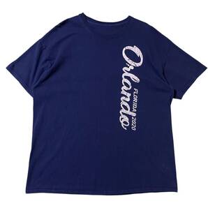 アメリカ古着 フロリダ 地名 プリント 半袖 Tシャツ US古着 クルーネック ネイビー 【I1712】