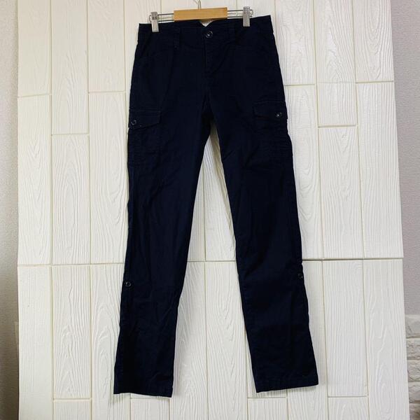 ネイビー カーゴパンツ ウエスト64cm 股下69cm RU JEANS