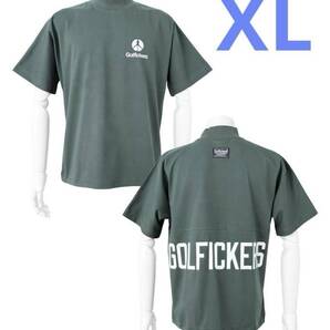 Mock Neck Wide Shirts -Khaki- ゴルフィッカーズ 半袖モックネックシャツ カーキ XL