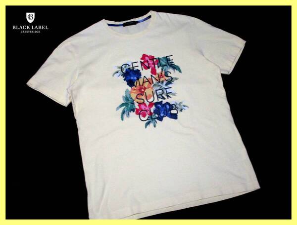 大人気サイズ L 美品 ブラックレーベルクレストブリッジ BLACKLABEL CRESTBRIDGE フラワープリントデザイン Tシャツ バーバリー 夏