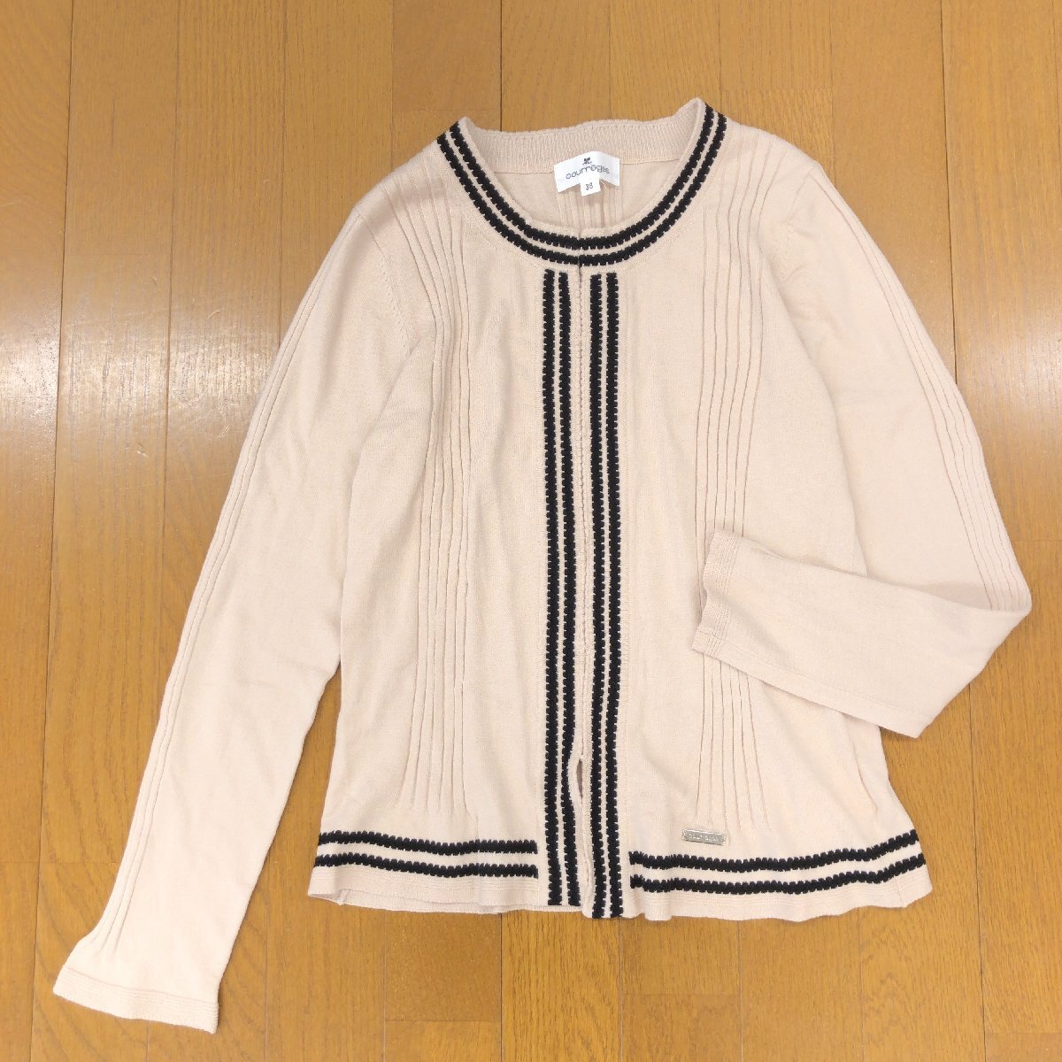 【美品】courreges paris クレージュ リブニットカーディガン Yahoo!オークション -「courregesクレージュ」(カーディガン