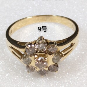 K18/D0.70ct フラワーモチーフリング 指輪 9号