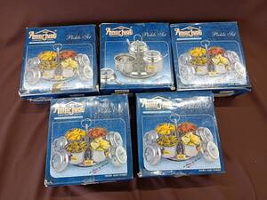 TGB105★スパイスボックス入れ インド アジア 卓上マサラケース 樽型4BOX エスニック食材 4セット おまけ1セット付き