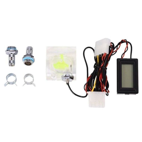 新品未使用 水冷PC用 電気式デジタル温度計/流量計セット 3way 送料無料