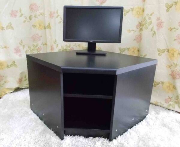 テレビ台 コーナーTVラック 展示キズ処分 ブラック TVボード AVラック ローボード 木製 完成品