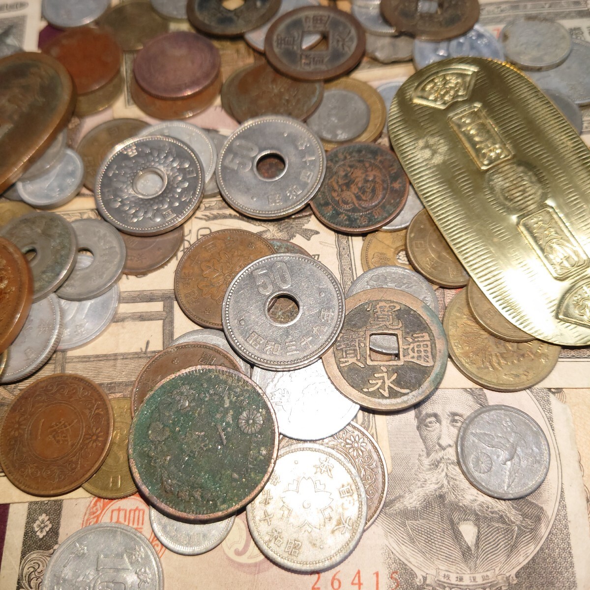  Япония старая монета небо гарантия через ... через . документ ... желтый медная монета синий медная монета дракон медная монета aluminium sen и т.п. много старая монета старая монета суммировать много медная монета дыра sen маленький штамп совместно C