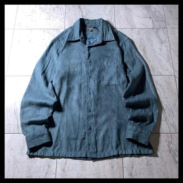 00s Croft&barrow フェイクスエード シャツ 長袖 エメラルド