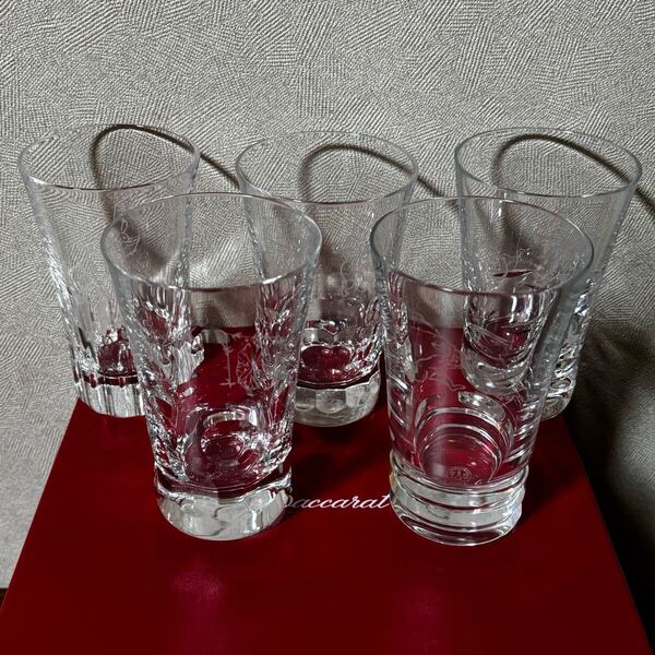 希少 未使用 BACCARAT バカラ グラスジャパン 鳥獣戯画 5客セット 箱付き グラス コレクション 送料無料