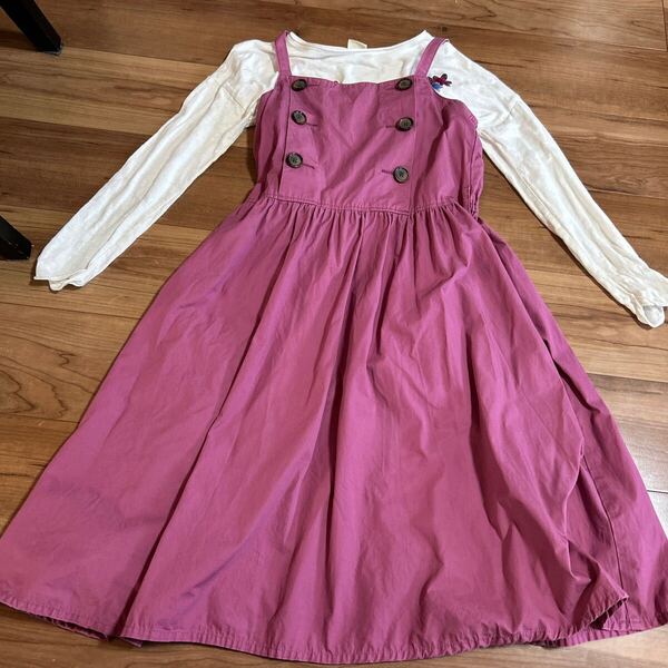 【●送料無料●即決】GU キッズ 160cm ワンピース 半袖 や ロンT と合わせて かわいい 女の子