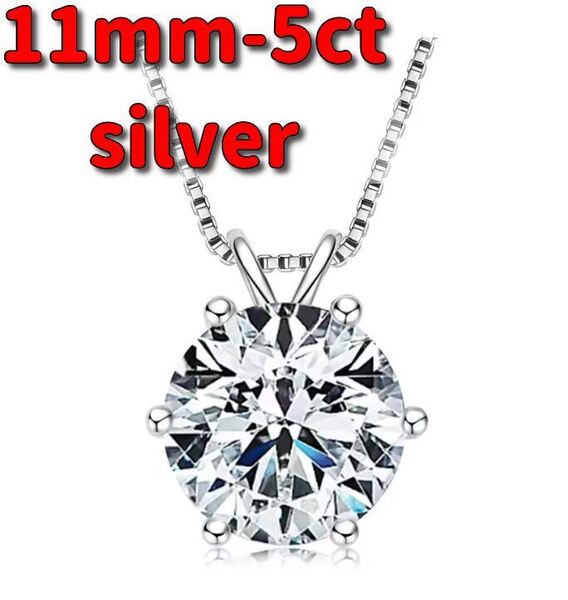 【証明書付き】5ct モアッサナイト ペンダント ネックレス silver 女性オリジナルリアル925 シルバーチェーンソリティアドロップネックレス