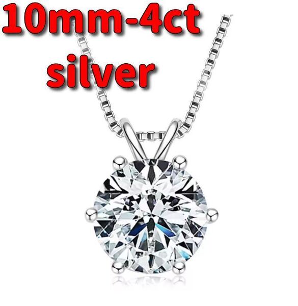 【証明書付き】4ct モアッサナイト ペンダント ネックレス silver 女性オリジナルリアル925 シルバーチェーンソリティアドロップネックレス