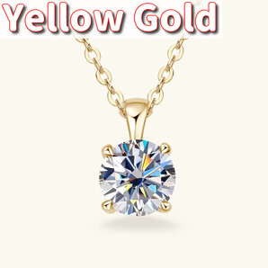 鑑定書付6.5mm 1.0ct Yellow Gold D モアッサナイトソリティアドロップネックレス オリジナルリアル 925 シルバーチェーンジュエリー