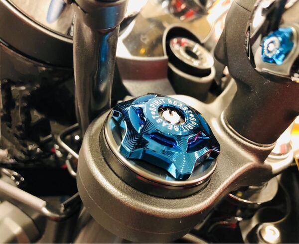 Z900RSフロントフォークキャップ ヒートチタンカラー