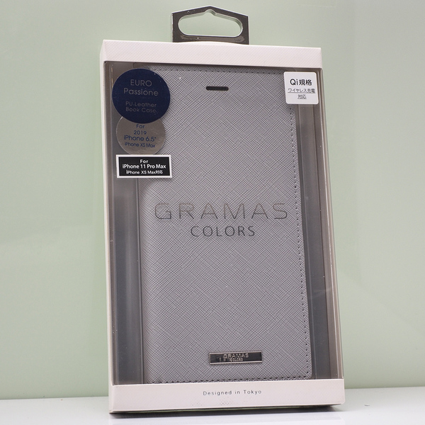 Apple iPhone 11 Pro Max (6.5インチ)用 坂本ラヂヲ GRAMAS COLORS 薄型 手帳型ケース EURO Passione PUレザーケース グレー 未使用品
