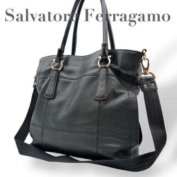A036 Salvatore Ferragamo ガンチーニ トートバッグ