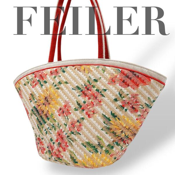 美品 B002 FEILER 花柄 かごバッグ トートバッグ ハンドバッグ