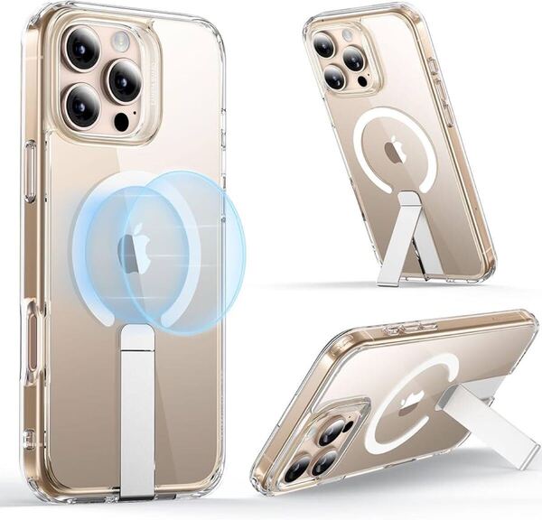 2313055☆ 【多機能スタンド!】ESR iPhone 16 Pro ケース 専用キックスタンド付きケース 耐黄変 耐衝撃 【MagSafeとスタンド併用】
