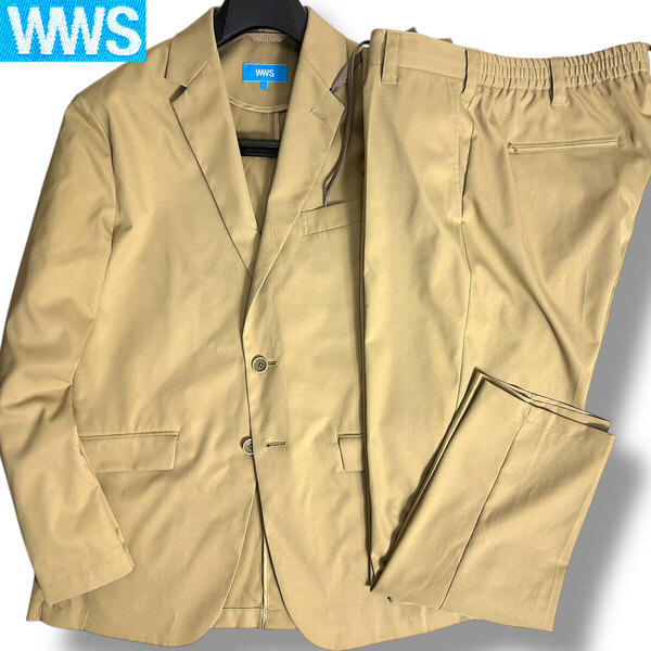 J6192 美品 WWS 現行 51-1127WB-M Bizセットアップ ベージュ LL ワークウェアスーツ