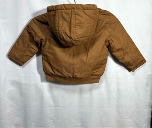 ■ 子供用 Carhartt カーハート アクティブパーカー サイズ2T ブラウン ダック地 古着 アメカジ ワーク ワンポイント ロゴ ■